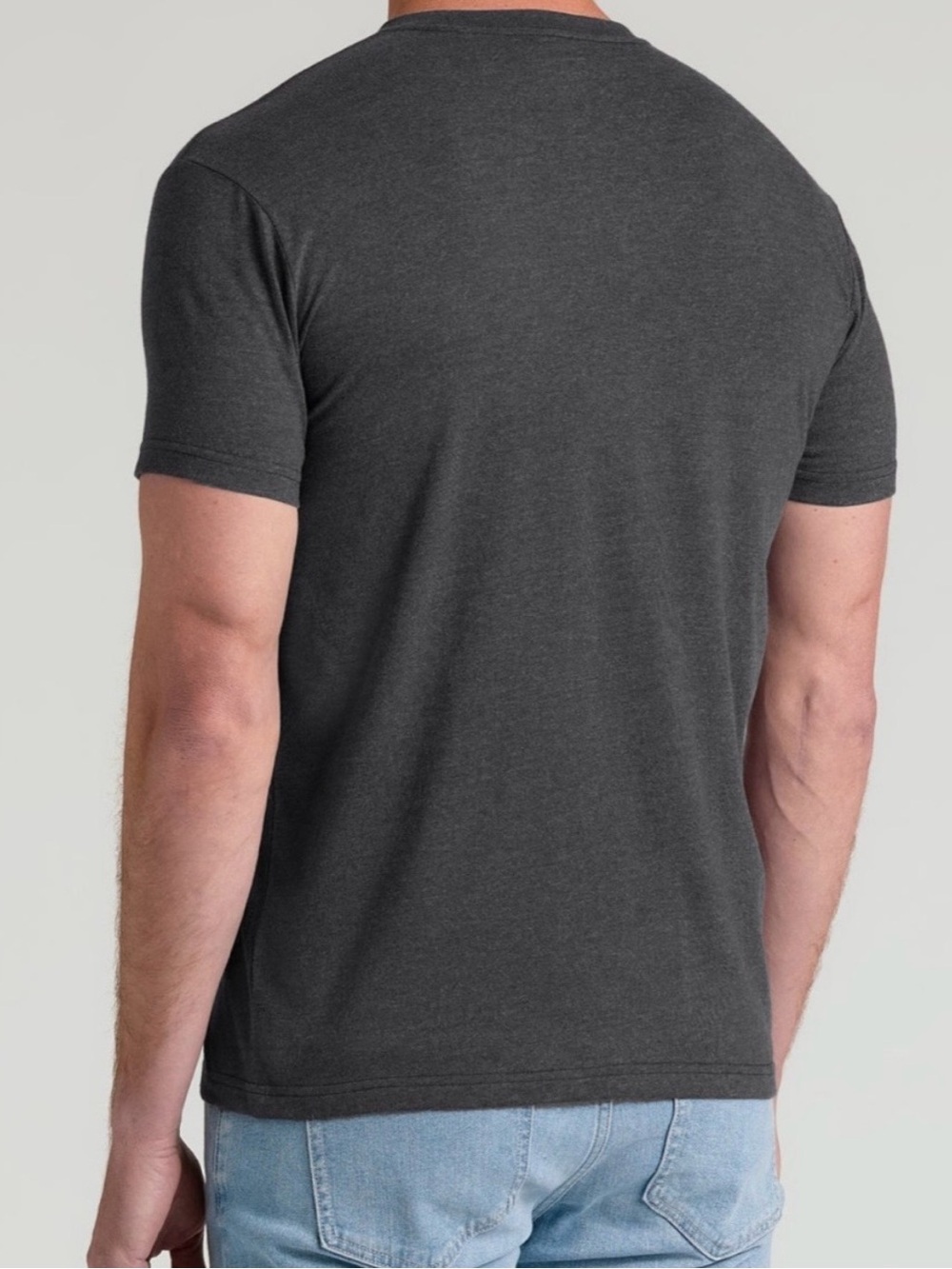 Essential Men's Short Sleeve Crewneck Tee - Charcoal - Picture 3 of 5